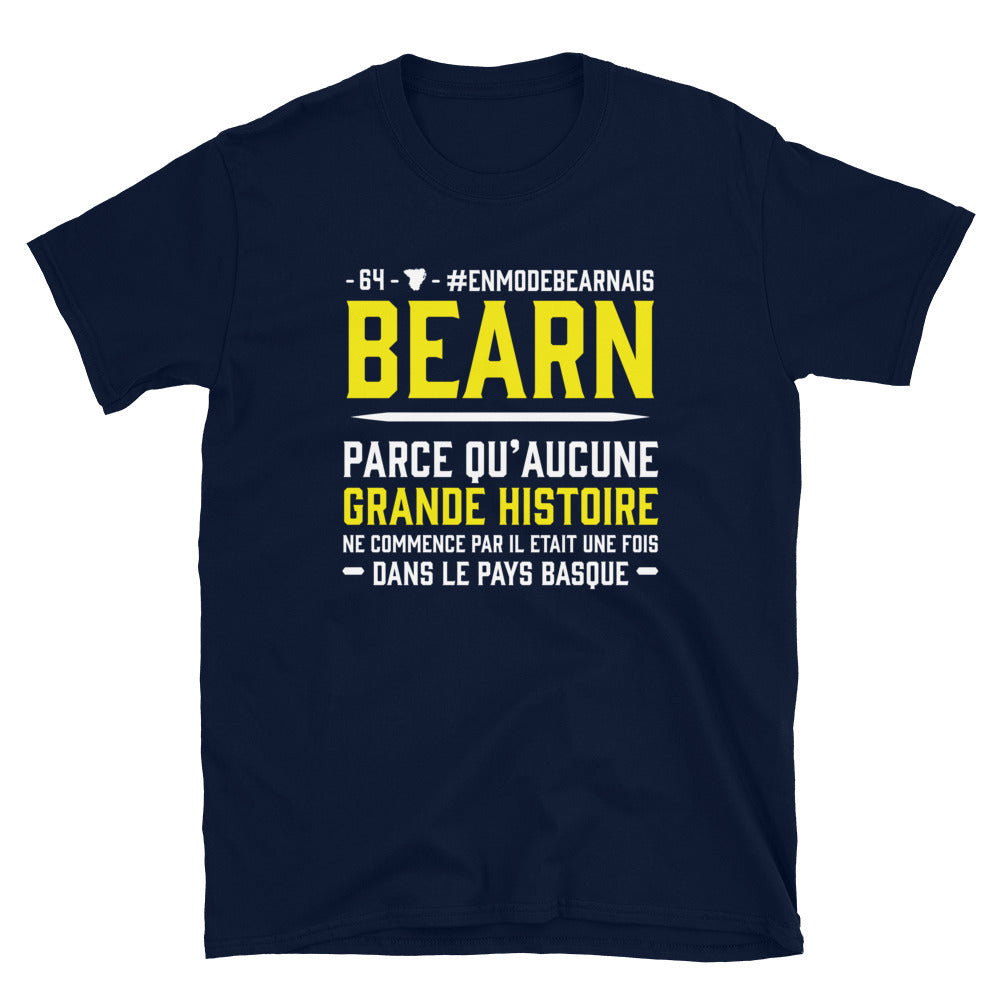 T-shirt Béarn bleu marine dos - Grande histoire à prendre avec humour