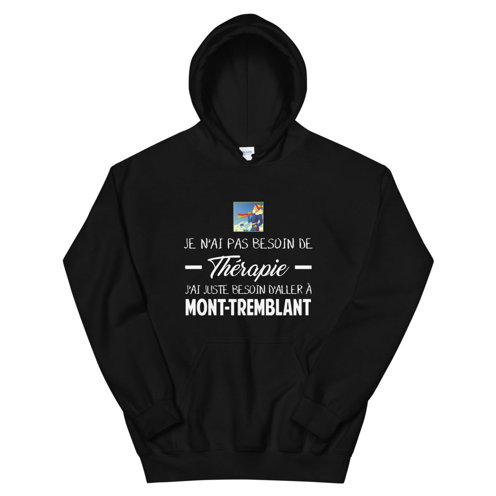 Sweatshirt Mont-Tremblant noir - Je n'ai pas besoin de thérapie