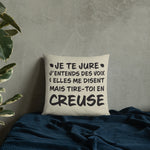 Tire toi en Creuse - Coussin décoratif et humoristique sur la Creuse - Ici & Là - T-shirts & Souvenirs de chez toi