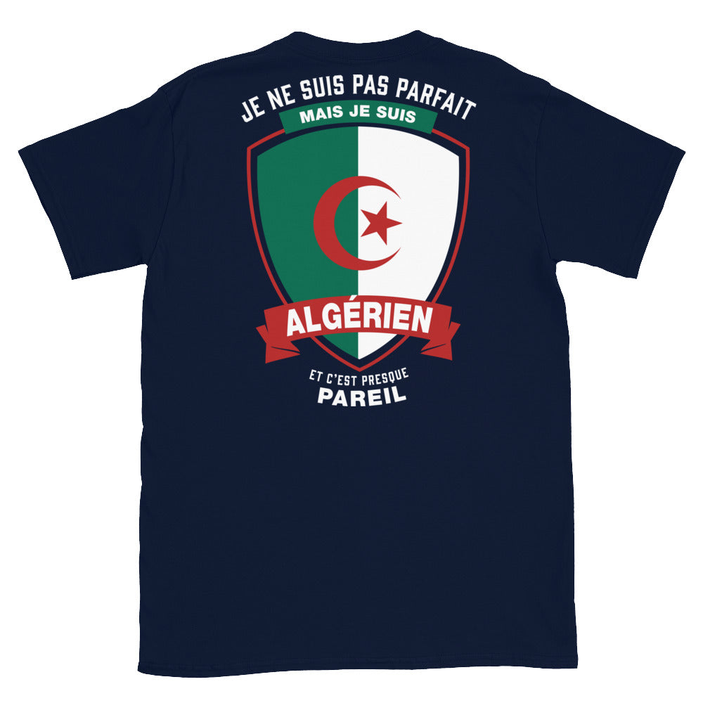 T-shirt Algérien noir dos - Je ne suis pas parfait mais