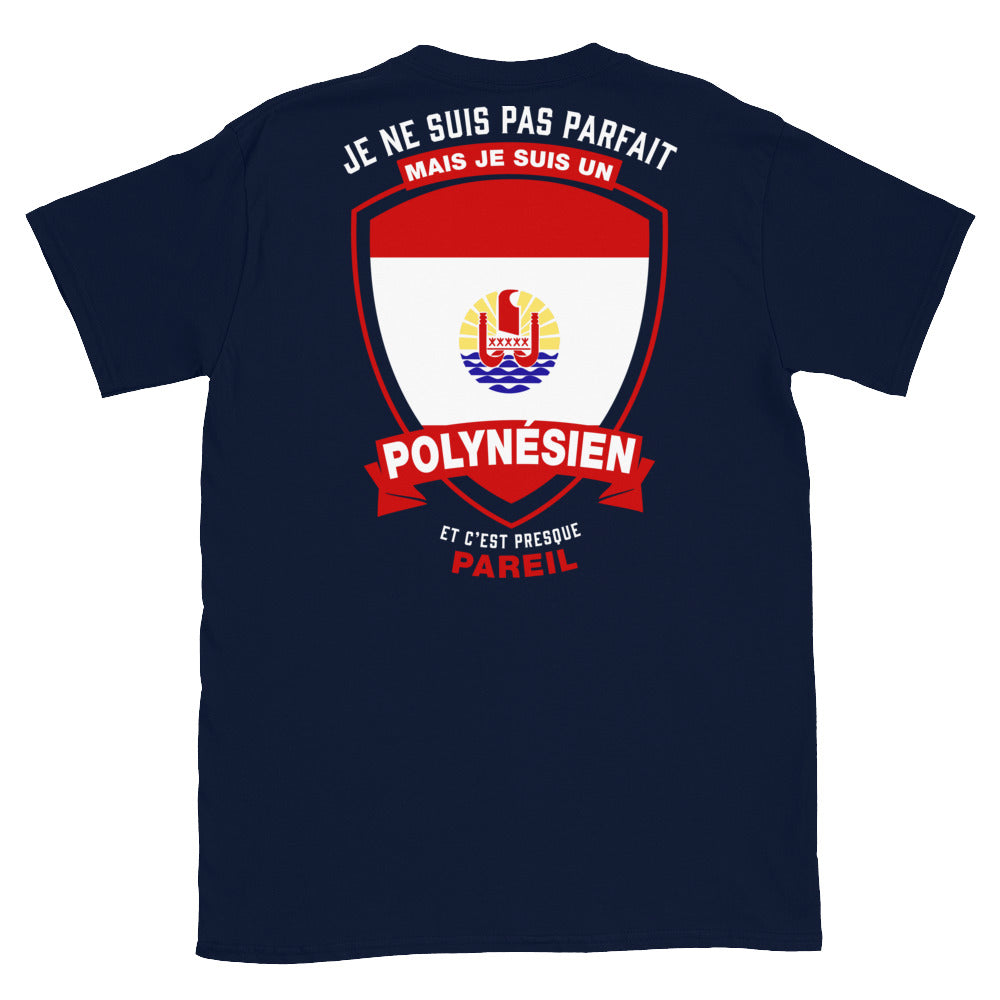 T-shirt Polynésien navy - Je ne suis pas parfait mais.