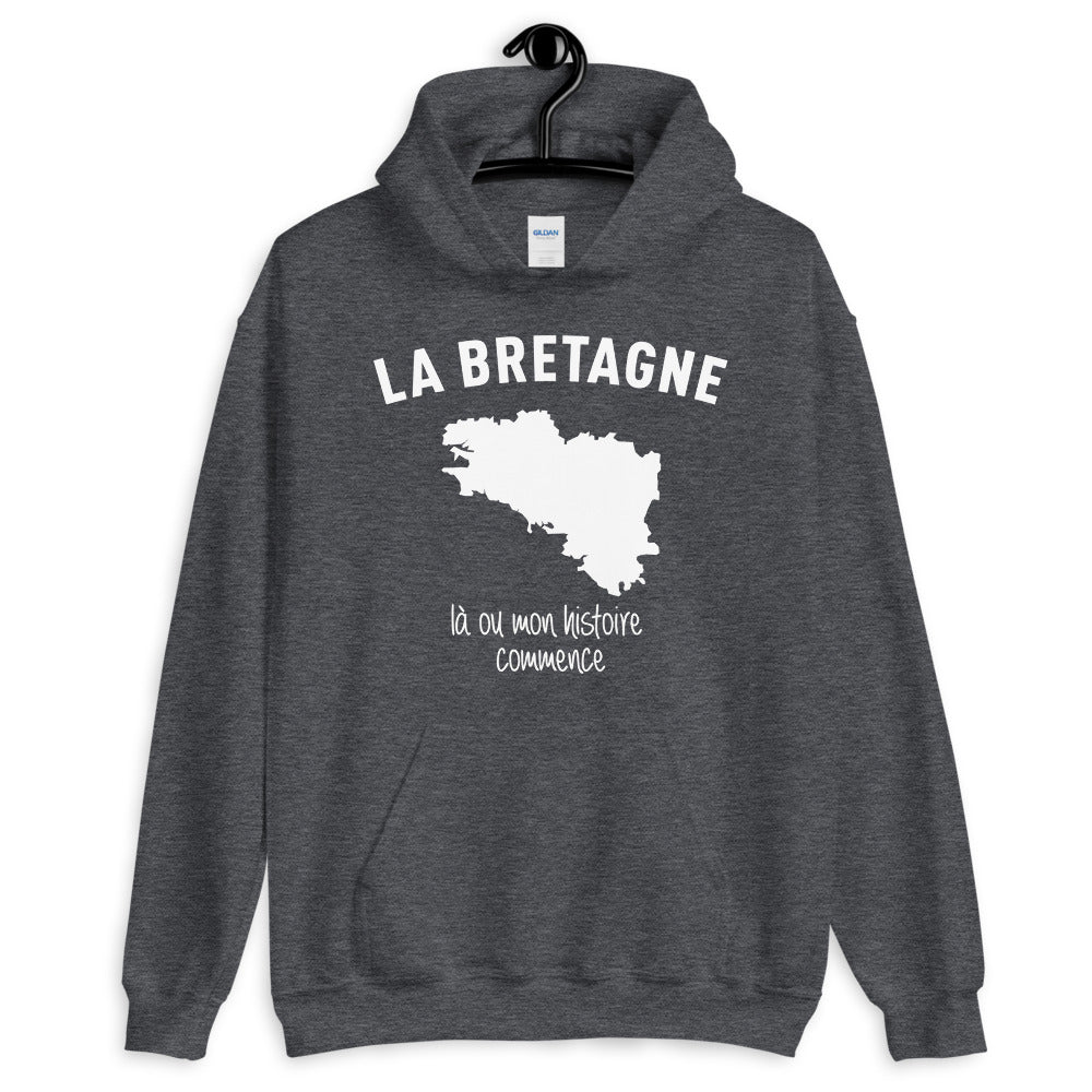 Sweatshirt Bretagne gris foncé - Mon histoire commence avec fierté