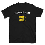 Normandie - Leis ptits cats - Deux lions léopardés - T-shirt Unisexe à Manches Courtes - Ici & Là - T-shirts & Souvenirs de chez toi