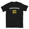 T-shirt Normandie noir - Deux lions léopardés humoristiques