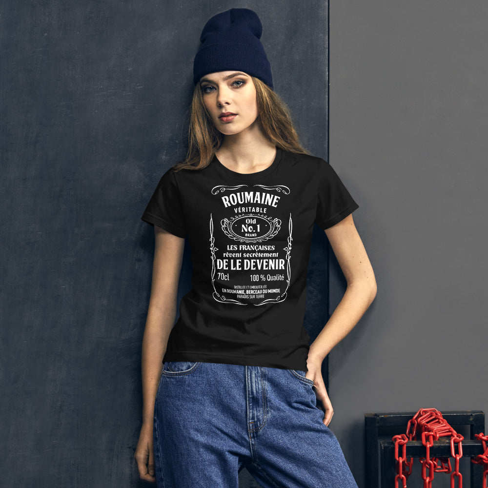 T-shirt Roumaines bleu chiné - Elles rêvent de le devenir
