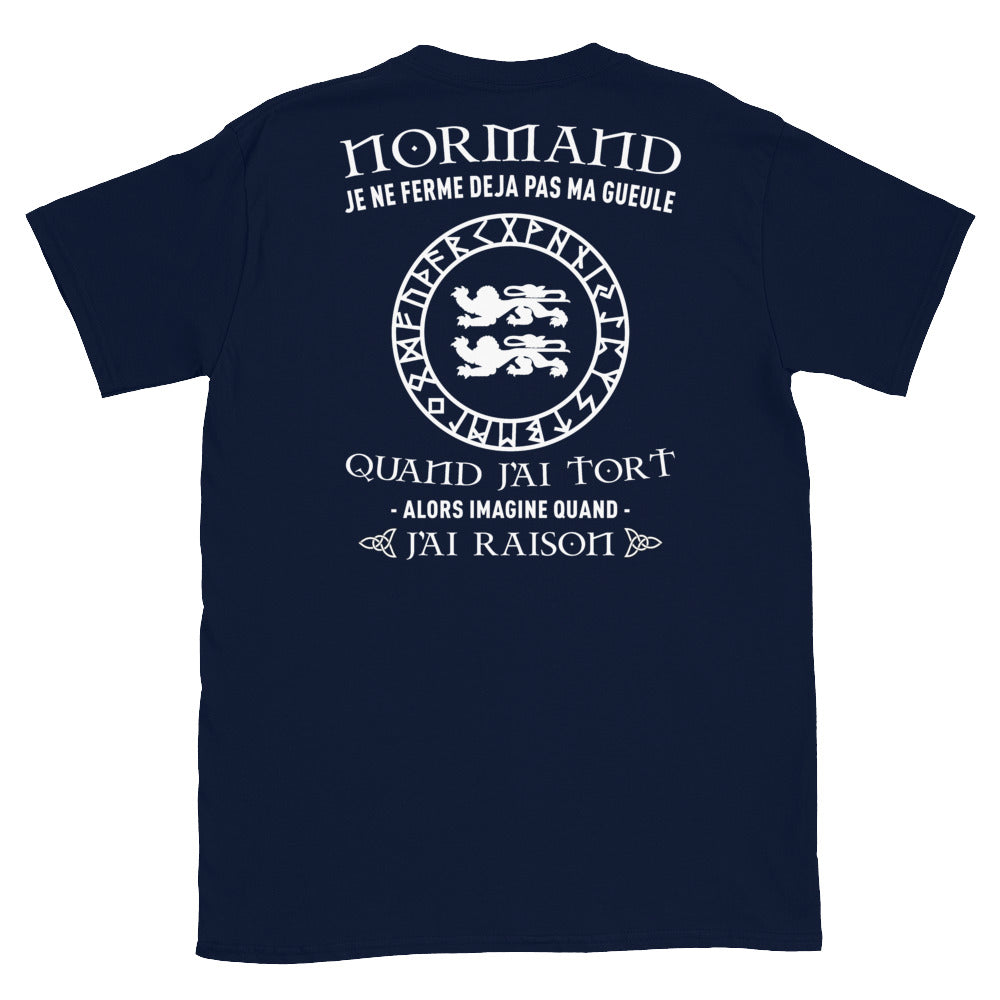 T-shirt Normand bleu marine dos - Je ne ferme pas ma gueule quand j'ai tort