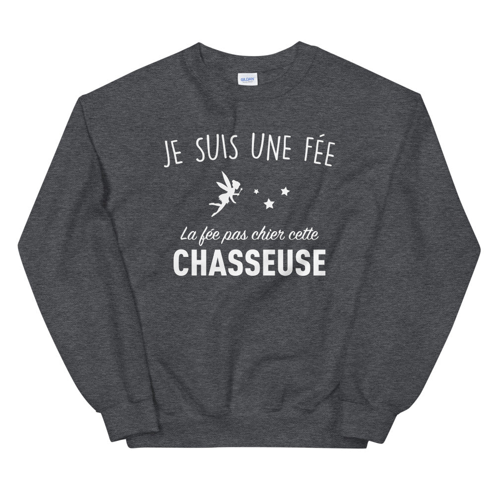 Sweatshirt Fée Chasseuse noir - design humoristique et chaleureux