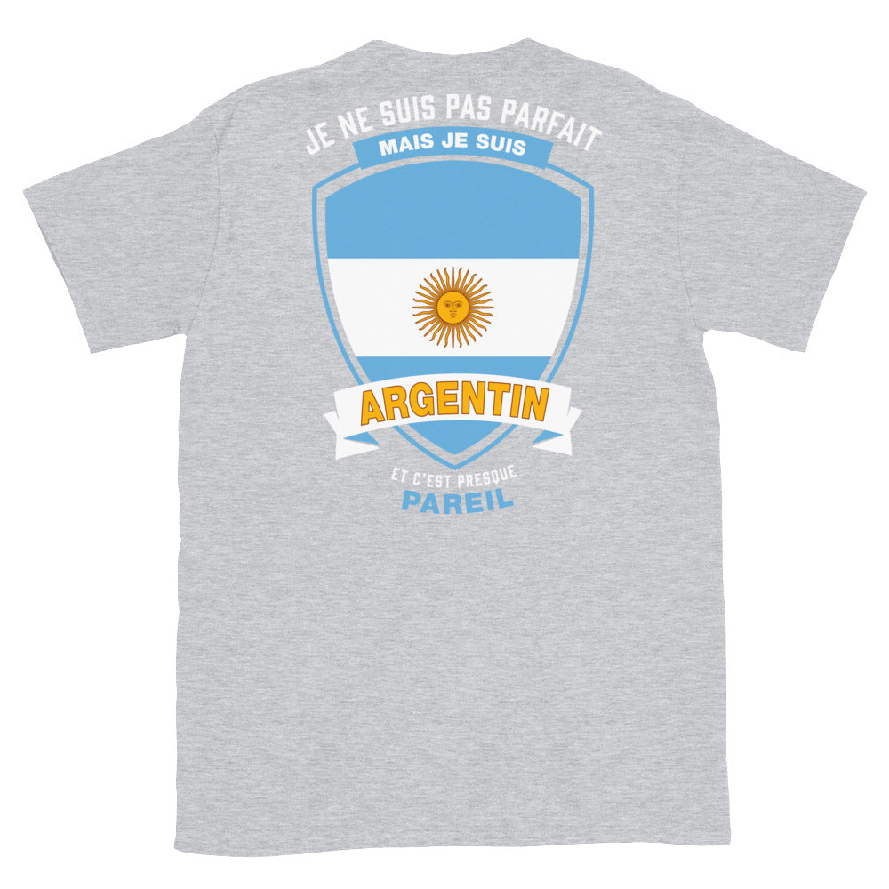 T-shirt Argentine bleu marine dos - Je ne suis pas parfait mais.