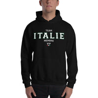Thumbnail for Sweatshirt Italie noir dos - Drapeau italien avec humour