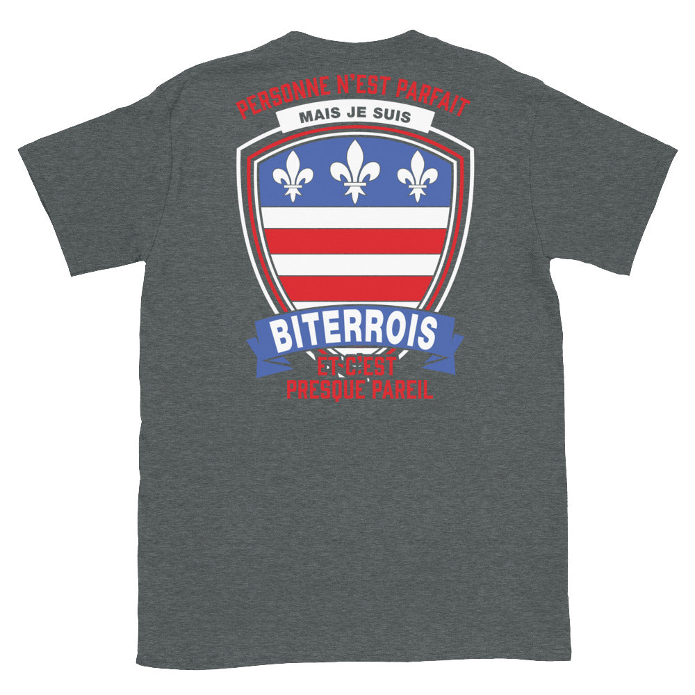 T-shirt Biterrois bleu marine - Je ne suis pas parfait mais.