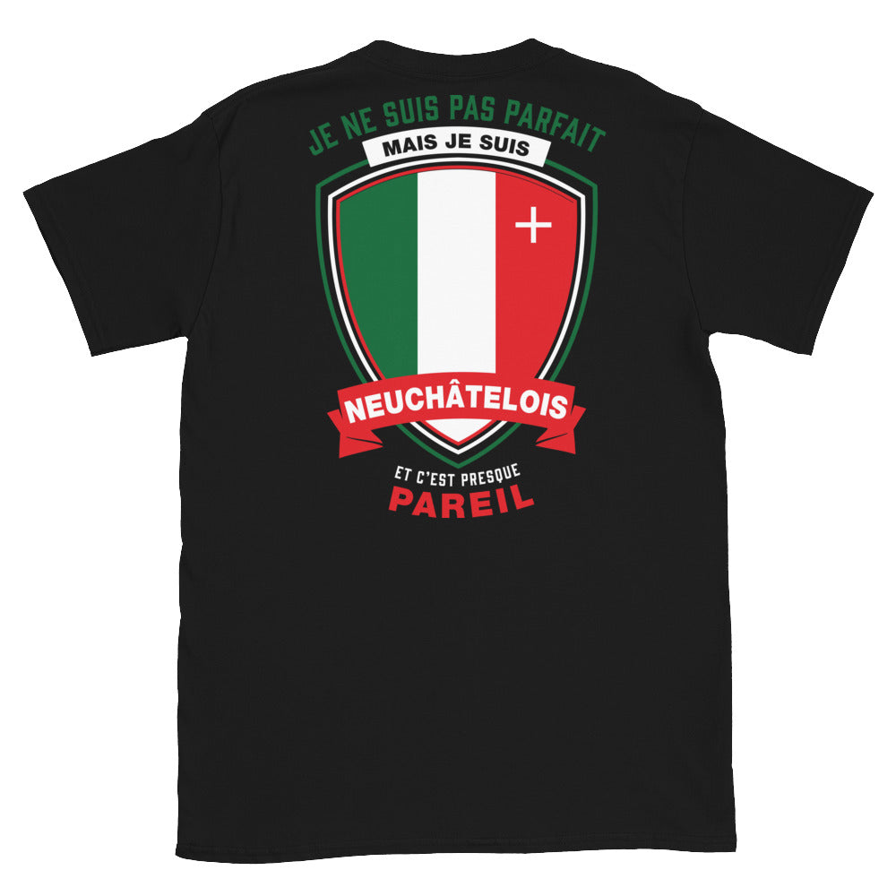 T-shirt Neuchâtel noir - Je ne suis pas parfait mais.