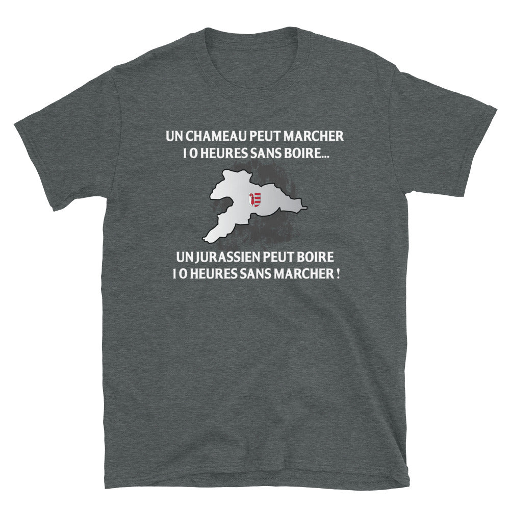 T-shirt Jurassien gris foncé chiné - 10 heures sans marcher