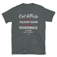 Thumbnail for T-shirt Réunionnais noir - C'est difficile d'avoir toujours raison