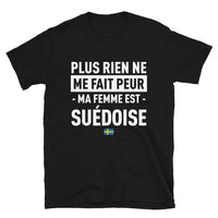 Thumbnail for T-shirt Suédois noir - Plus rien ne me fait peur ma femme est
