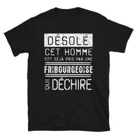 Thumbnail for T-shirt Fribourgeoise noir - Désolé ce mec est pris
