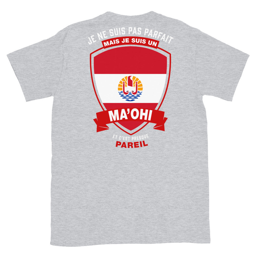 T-shirt Polynésien bleu marine dos - Je ne suis pas parfait mais