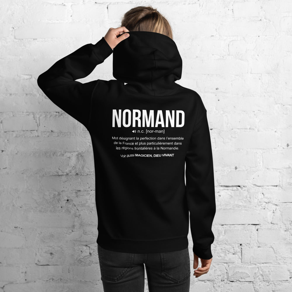 Sweat à capuche Normand rouge - Définition humoristique