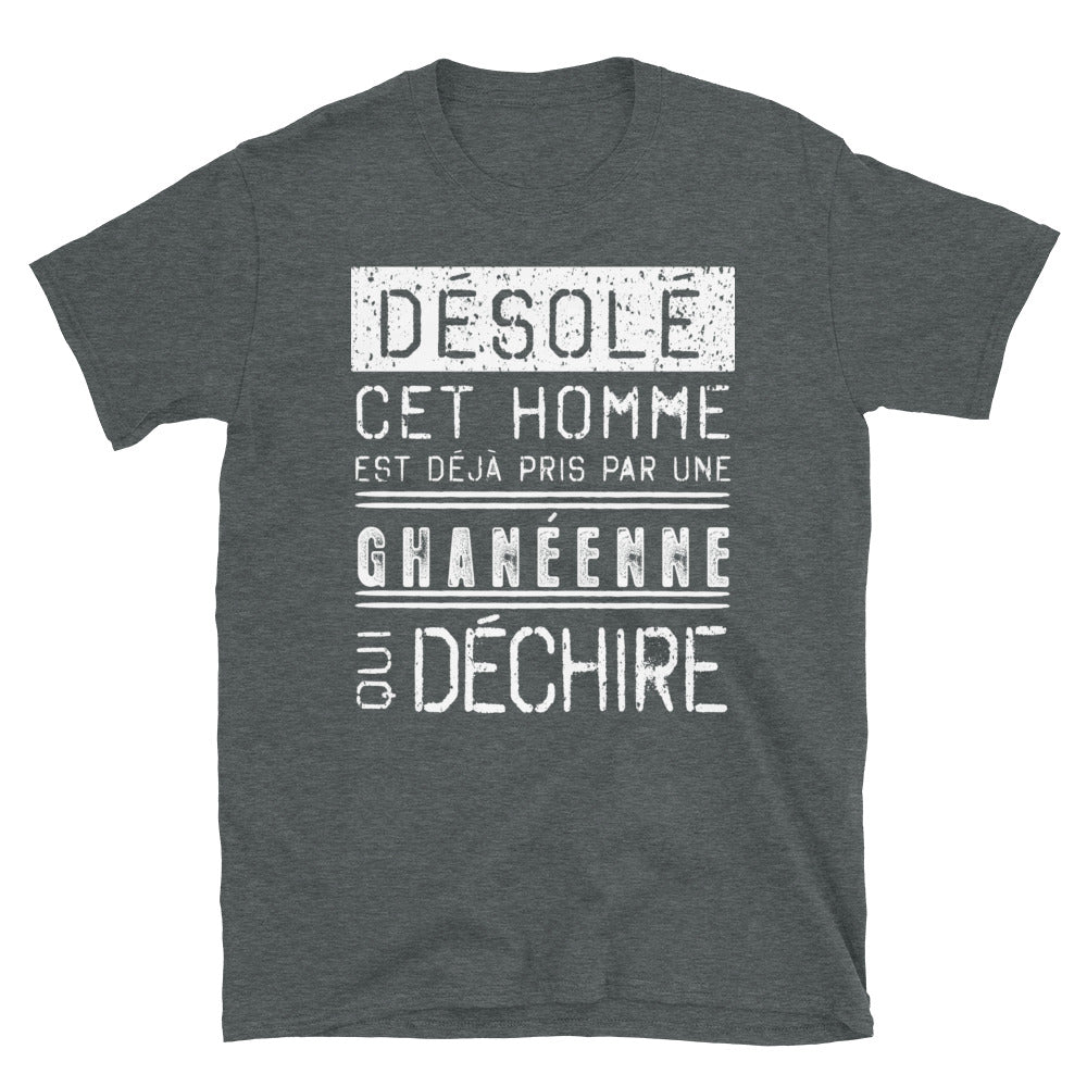 T-shirt Ghana gris foncé - Désolé ce mec est pris par une fille