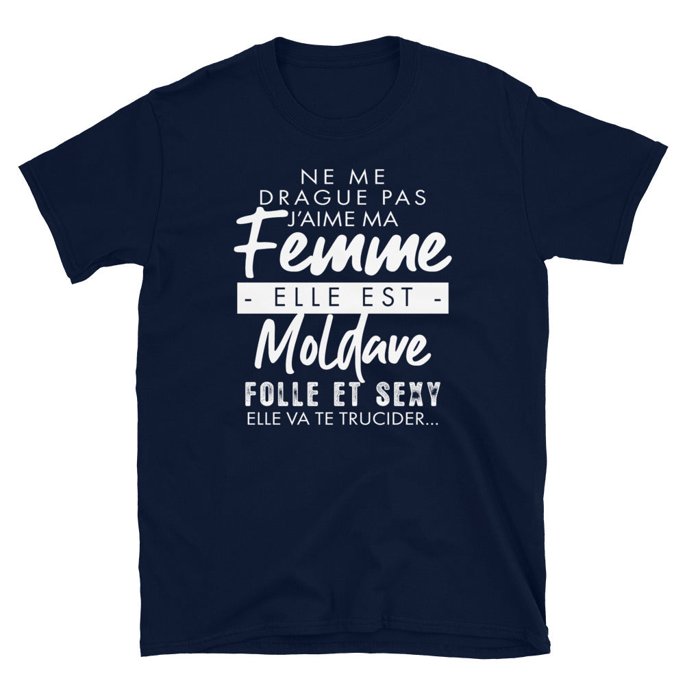 T-shirt Moldave gris sport - Ne me drague pas ma femme est Moldave