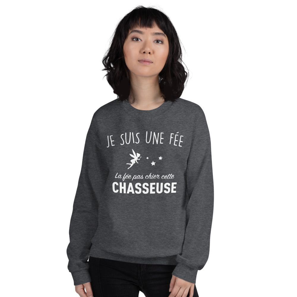 Sweatshirt Fée Chasseuse noir dos - design humoristique et chaleureux