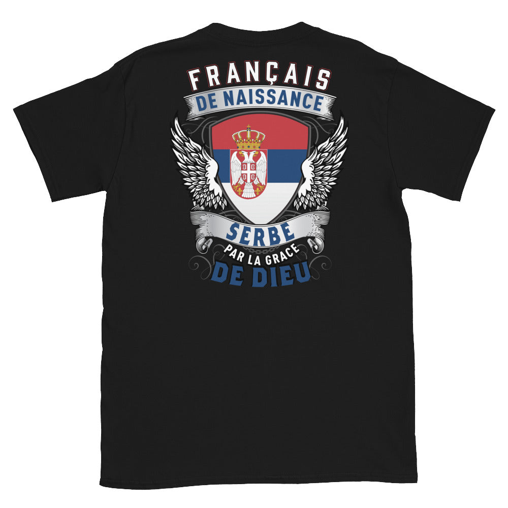 T-shirt Serbe noir - Fierté et humour en coton doux