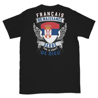 Thumbnail for T-shirt Serbe noir - Fierté et humour en coton doux