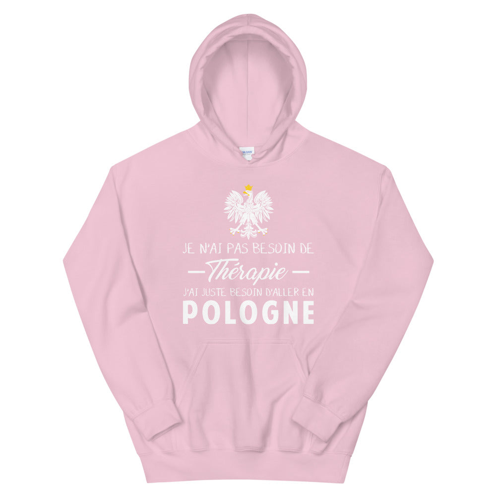 Sweatshirt Pologne noir dos - Pas besoin de thérapie