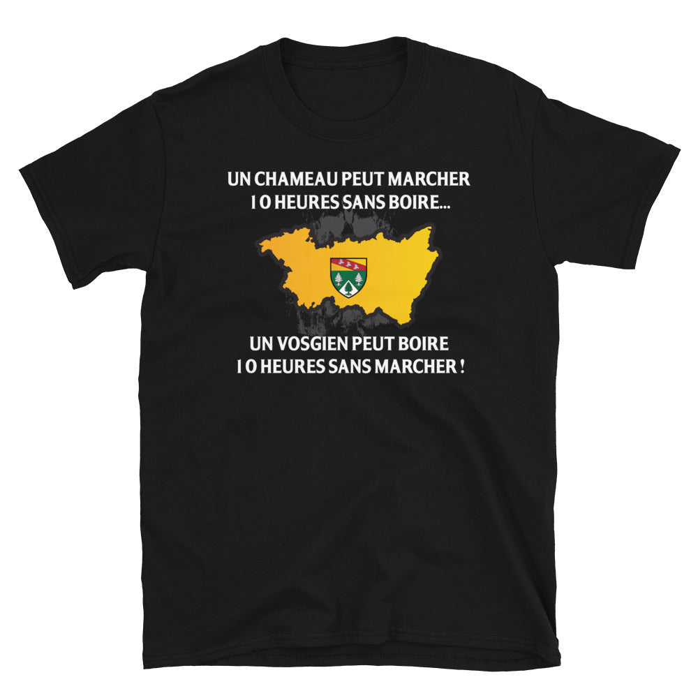 T-shirt Vosgien noir - 10h sans marcher avec humour