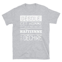 Thumbnail for T-shirt Haïtien bleu marine dos - Désolé ce mec est pris par une fille