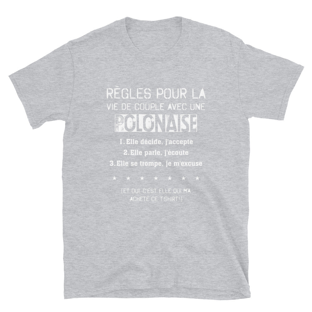 T-shirt Polonais gris sport - Vivre avec une polonaise