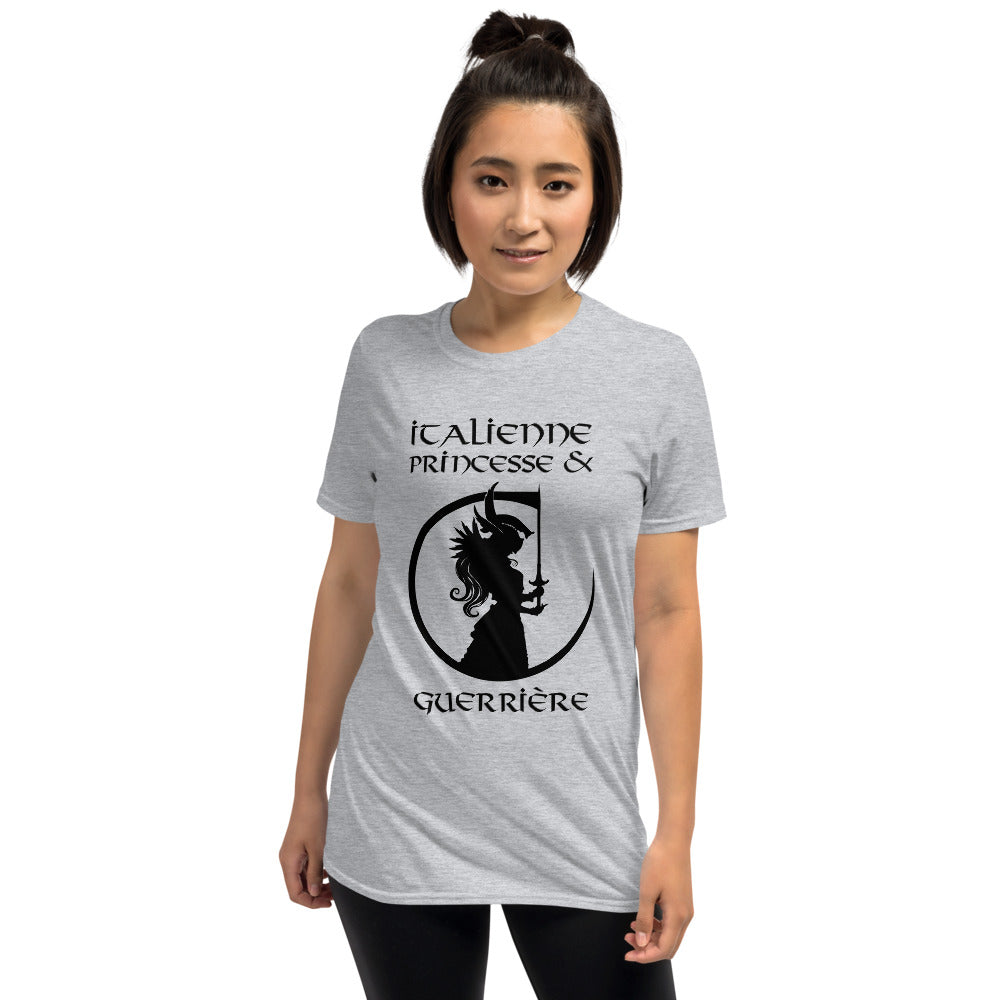 T-shirt Italie blanc dos - Princesse guerrière avec humour