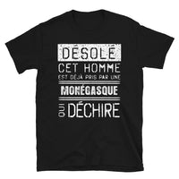 Thumbnail for T-shirt Monaco noir - Désolé ce mec est pris par une fille qui déchire