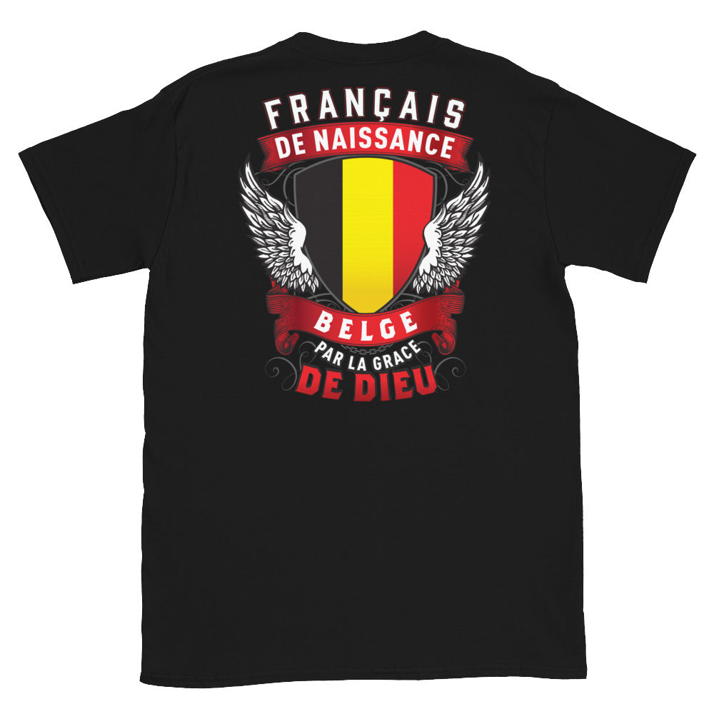T-shirt Belgique noir - La grâce de dieu en coton