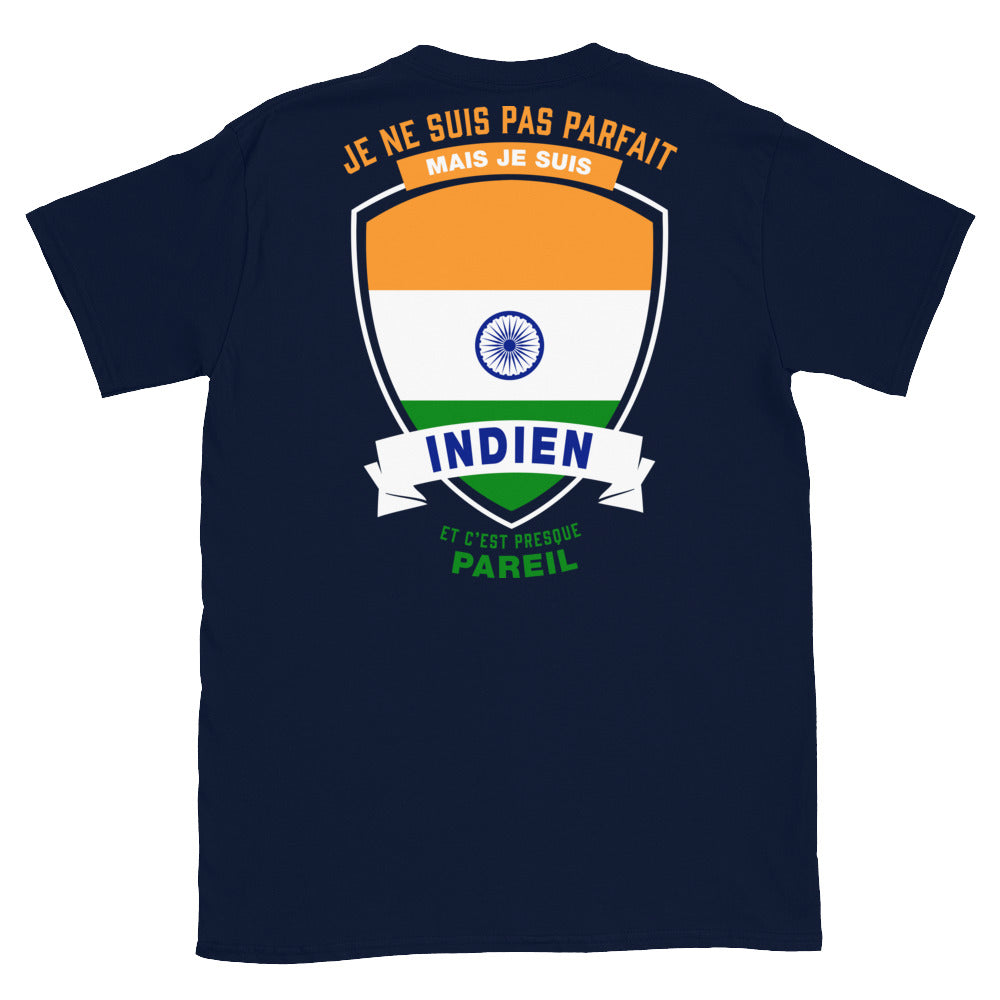 T-shirt parfait indien noir dos - Je ne suis pas parfait mais
