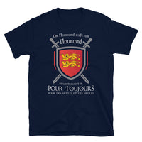 Thumbnail for T-shirt Normand gris foncé chiné - Blason et glaives du drapeau