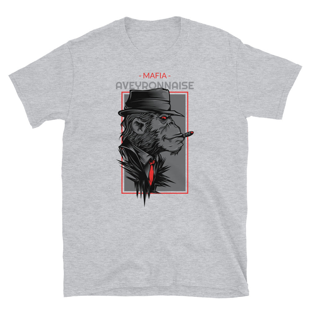 T-shirt Aveyron gris sport dos - Mafia avec humour