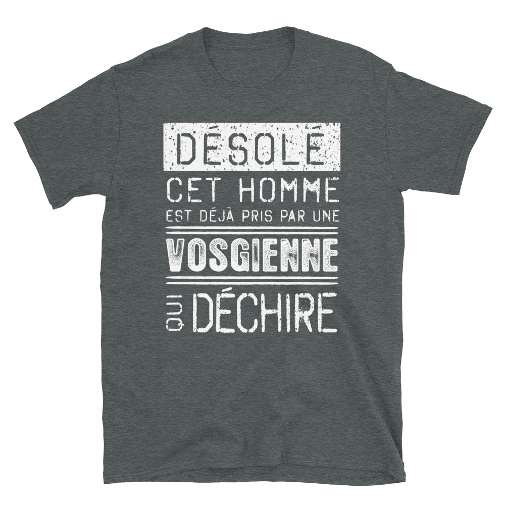 T-shirt Vosgienne bleu marine - Désolé ce mec est pris par une fille
