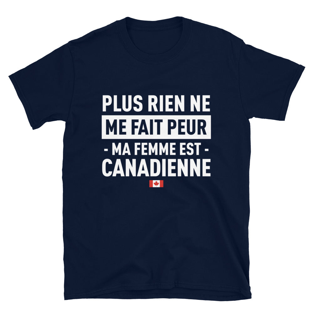 T-shirt Canada noir dos - Plus rien ne me fait peur ma femme est