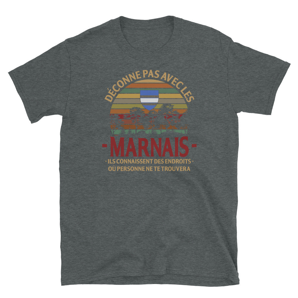 T-shirt Marnais gris foncé chiné dos - Fierté locale et humour