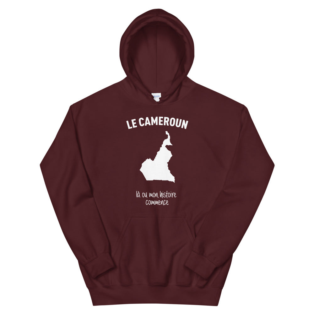 Sweatshirt Cameroun bleu marine dos - Mon histoire commence ici