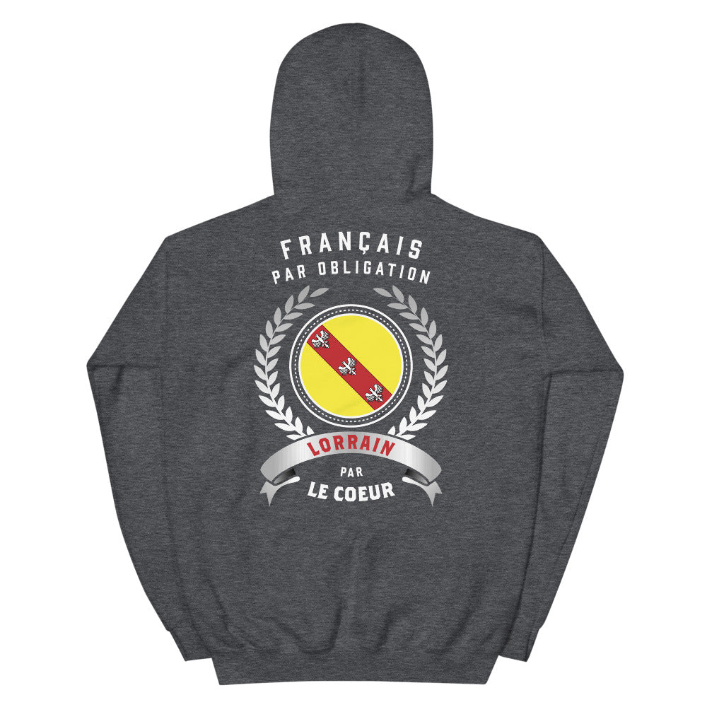 Sweatshirt Lorrain bleu marine dos - Confort et fierté locale