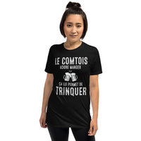 Thumbnail for T-shirt Franche-Comté gris foncé - Le Comtois adore manger