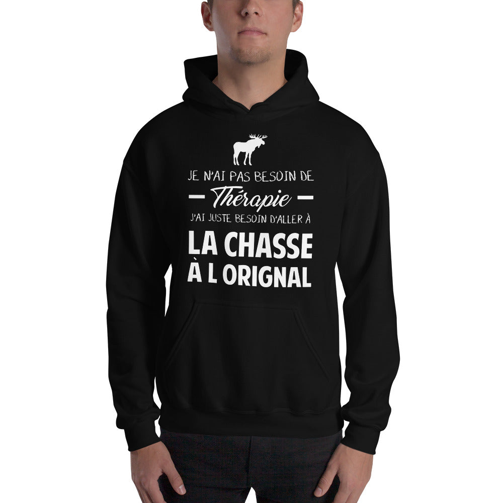 Chasse à l'orignal Thérapie - Sweatshirth à capuche - Ici & Là - T-shirts & Souvenirs de chez toi