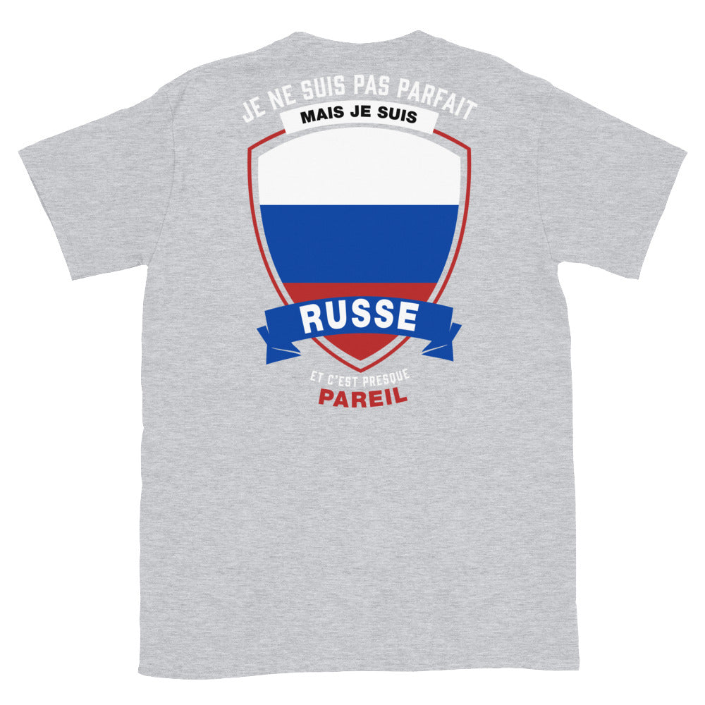 T-shirt Russie bleu marine dos - Je ne suis pas parfait mais.