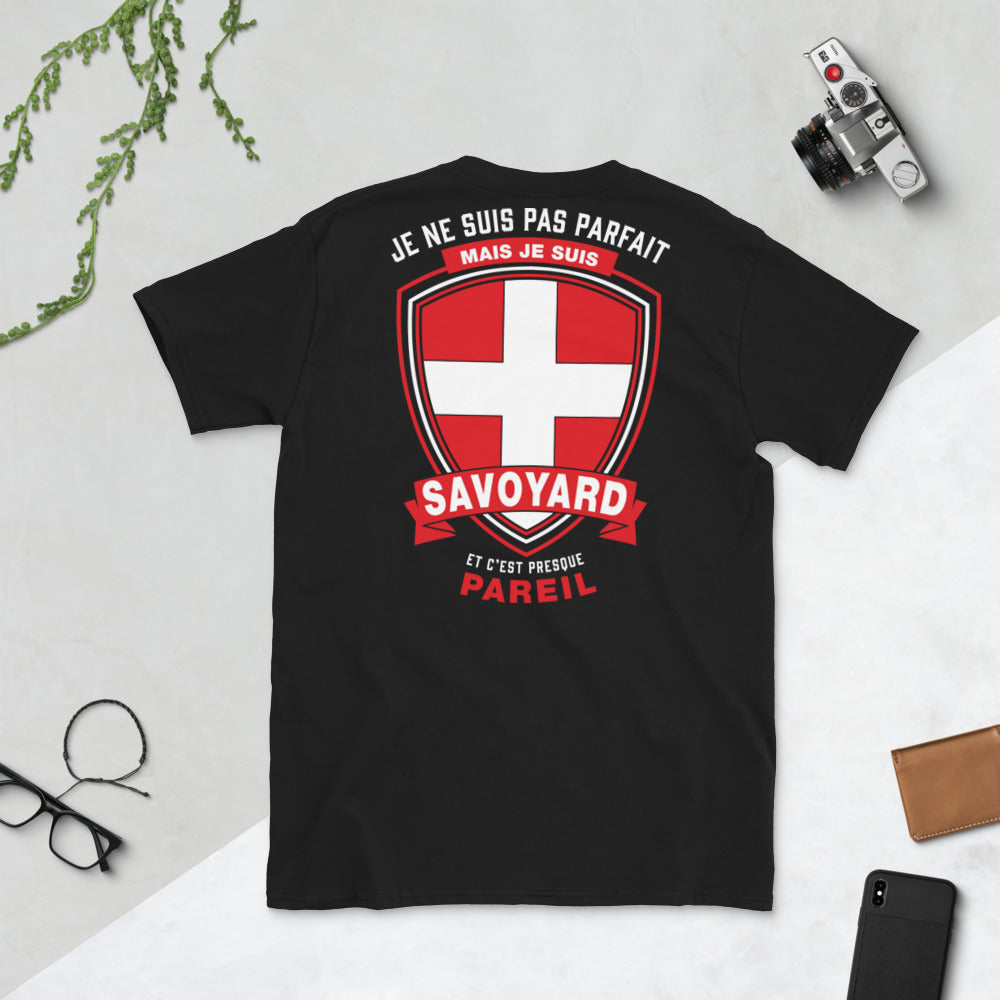 T-shirt Savoie bleu marine - Je ne suis pas parfait, je suis savoyard