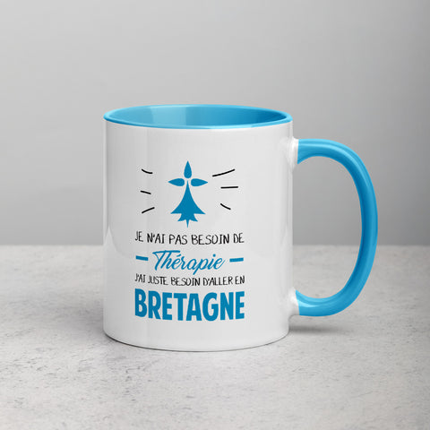 Thérapie Bretagne - Mug Couleur intérieure bleu - Ici & Là - T-shirts & Souvenirs de chez toi