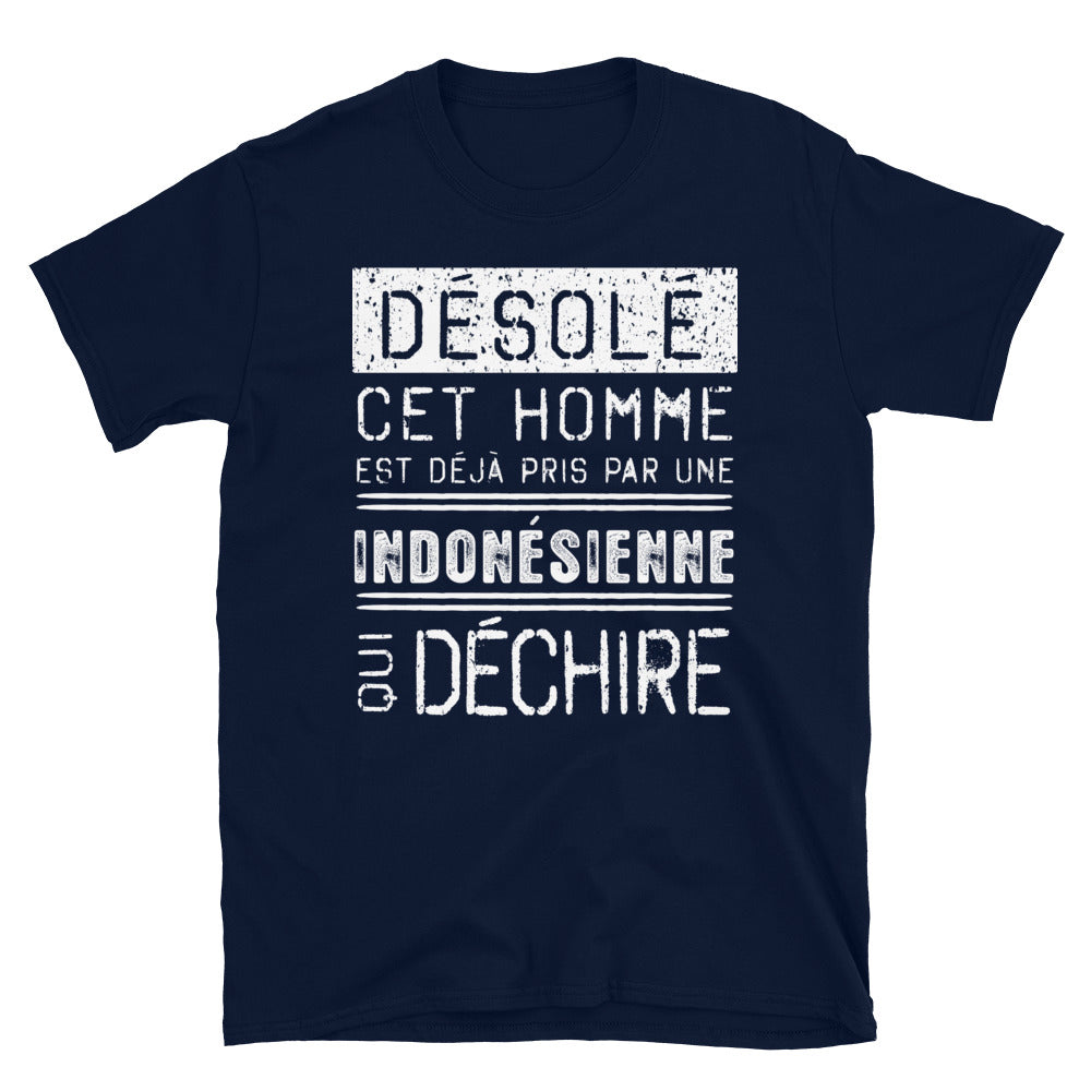 T-shirt Indonésie noir dos - Désolé ce mec est pris