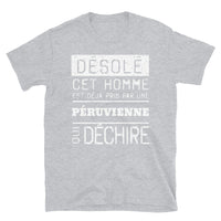 Thumbnail for T-shirt Peruvienne bleu marine dos - Désolé ce mec est pris par une fille
