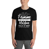 Thumbnail for T-shirt Moldave gris foncé chiné - Ne me drague pas ma femme est Moldave
