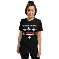 Thumbnail for T-shirt Alsacien marine - Groupe sanguin humoristique